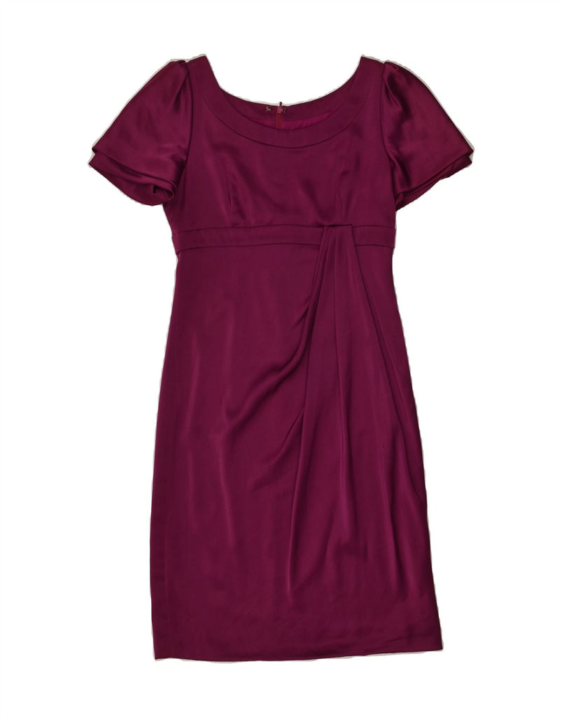 KAREN MILLEN Womens Empire Dress UK 12 Medium Burgundy Triacetate | Vintage Karen Millen | Thrift | Second-Hand Karen Millen | Used Clothing | Messina Hembry 