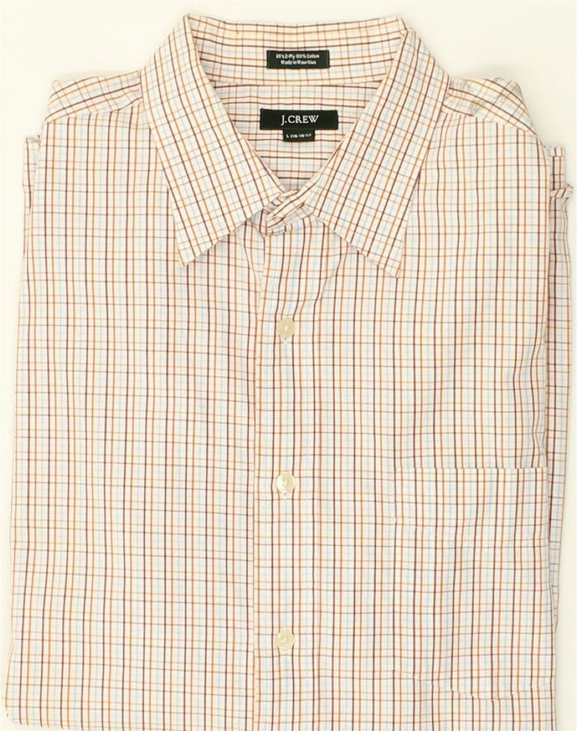 J. CREW Mens Shirt Size 16 16 1/2 Large Grey Check Cotton | Vintage J. Crew | Thrift | Second-Hand J. Crew | Used Clothing | Messina Hembry 