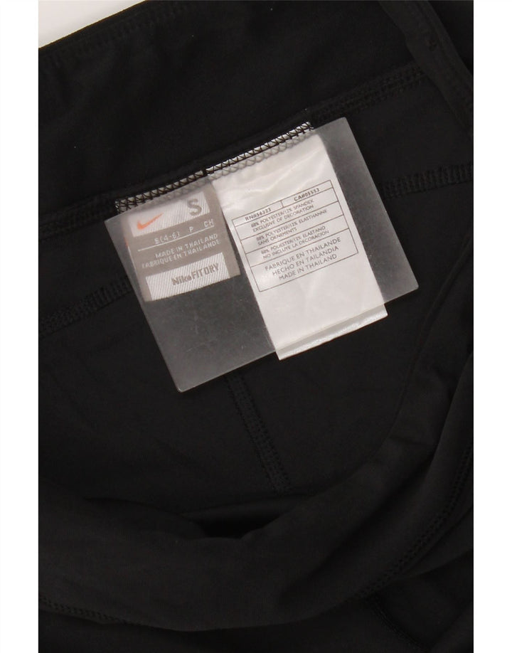 Nike Womens Capri Tracksuit Trousers US 4/6 Small  Black Polyester