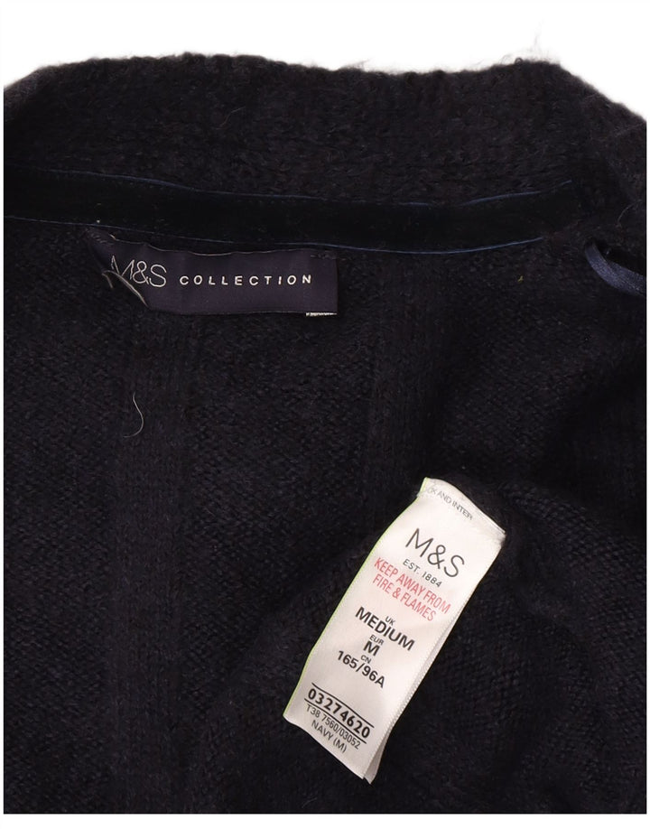 Marks & Spencer Womens Longline Cardigan Sweater UK 14 Medium Navy Blue