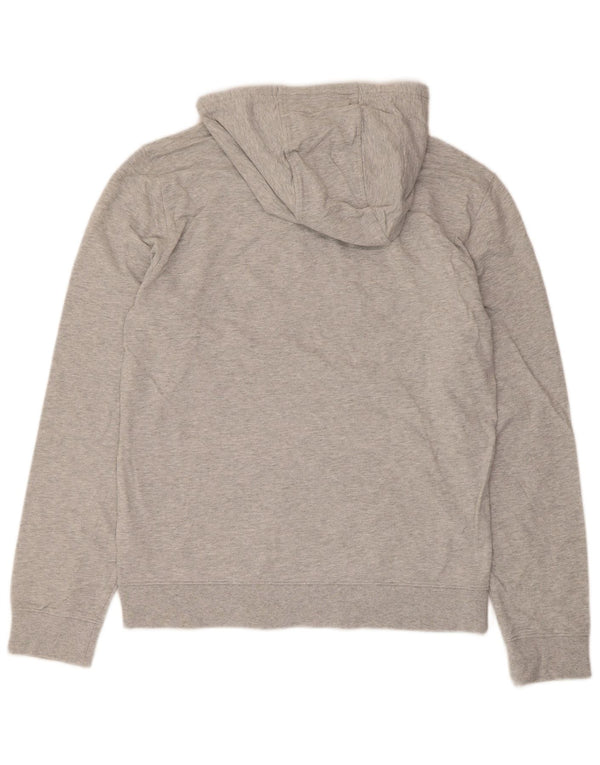 Emporio Armani Womens Graphic Hoodie Jumper UK 16 Large Grey Cotton