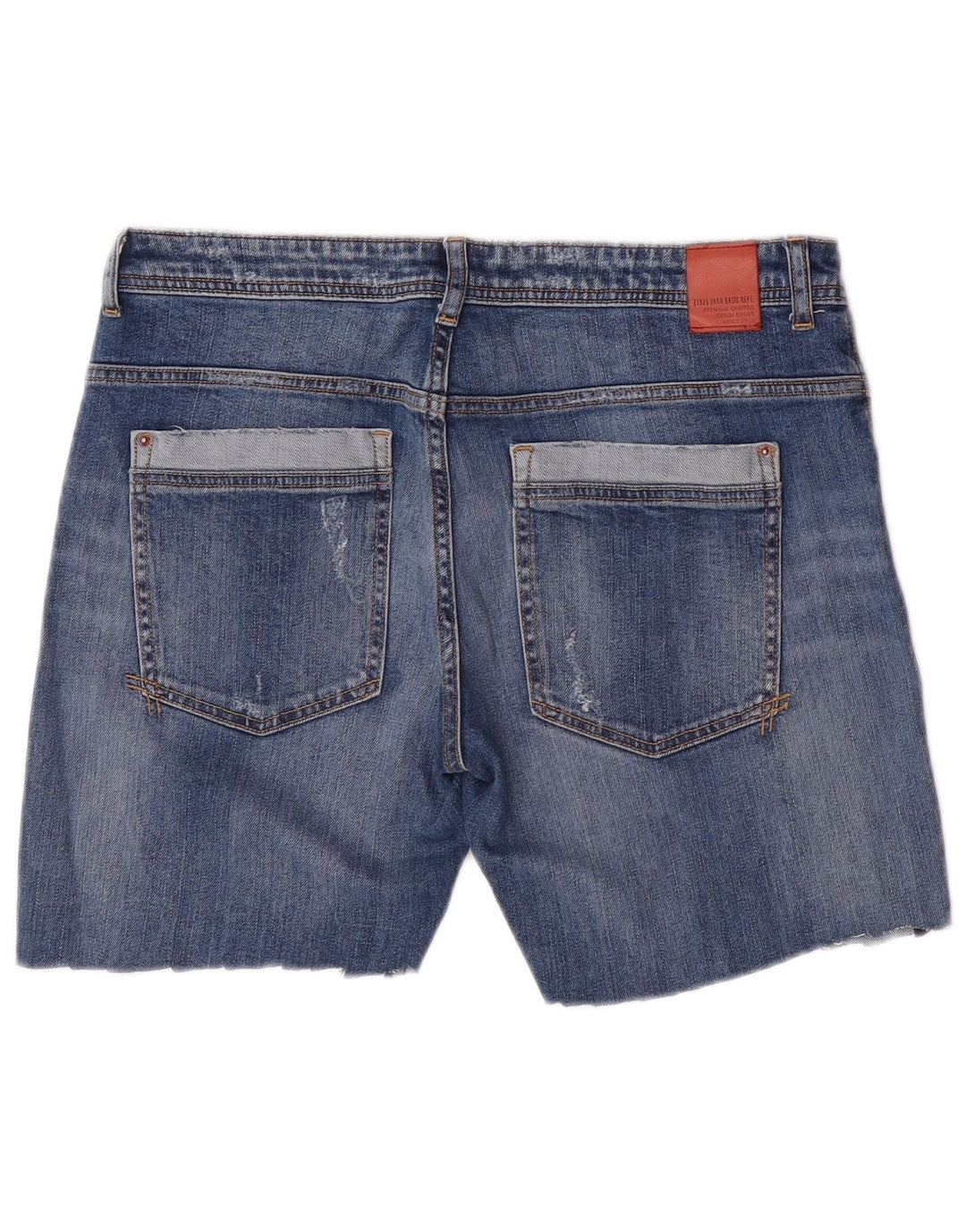 Zara Womens Denim Shorts EU 40 Medium W30  Blue Floral