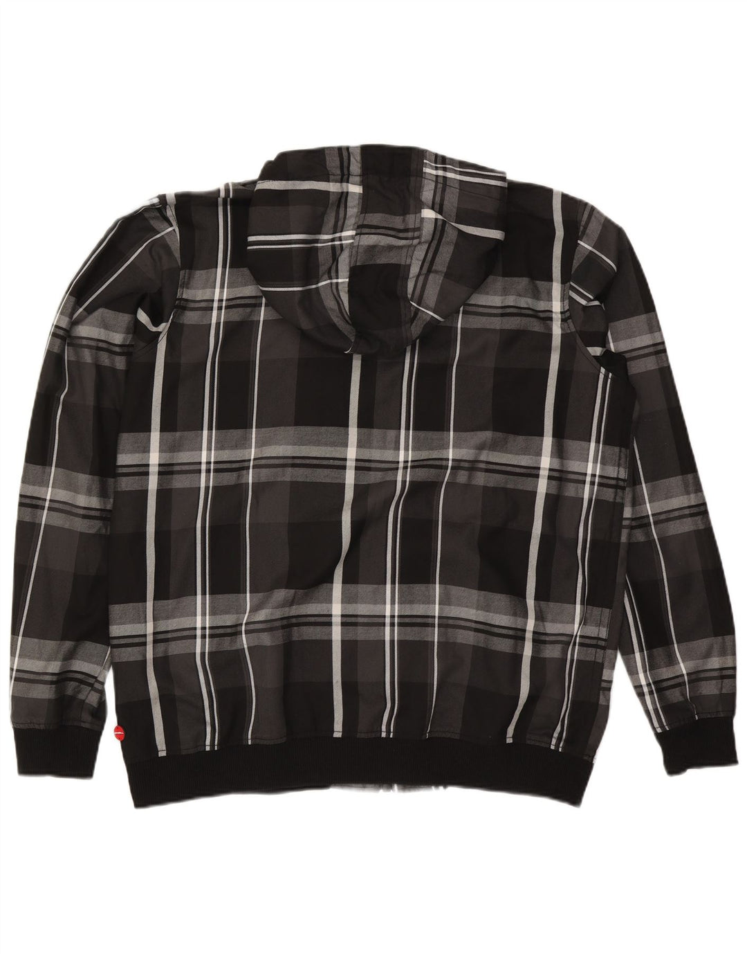 O'Neill Mens Hooded Bomber Jacket UK 46 2XL Black Check Polyester