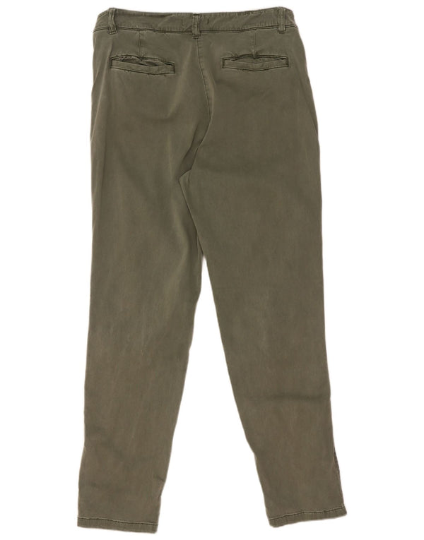 White Stuff Womens Tapered Chino Trousers UK 14 Large W34 L30 Green Cotton