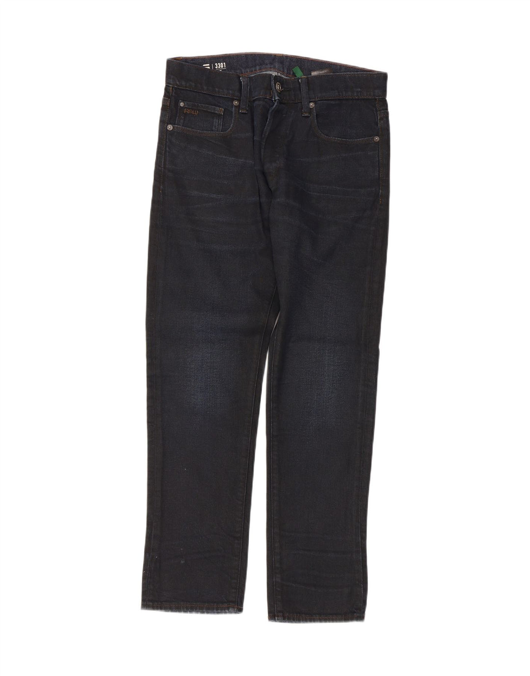 G-Star Mens 3301 Slim Jeans W29 L30 Navy Blue Cotton