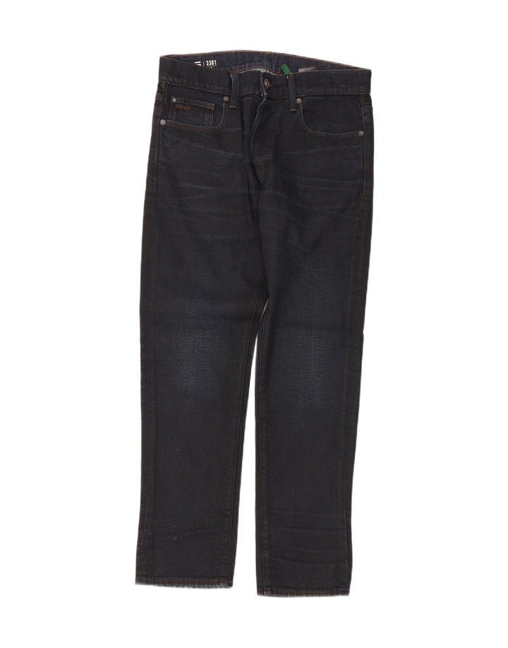 G-Star Mens 3301 Slim Jeans W29 L30 Navy Blue Cotton