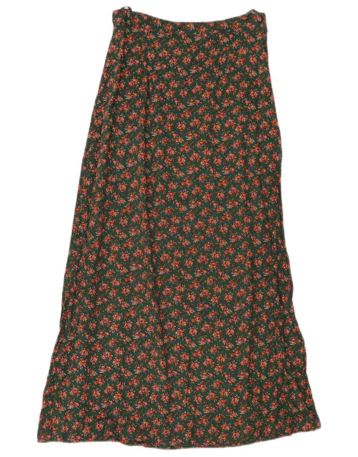 Vintage Womens Maxi Skirt W26 Small  Green Floral