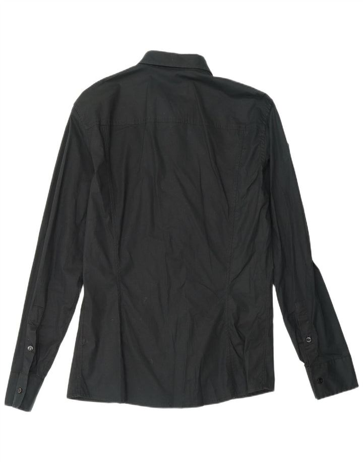 BIKKEMBERGS Mens Graphic Shirt Large Black Cotton