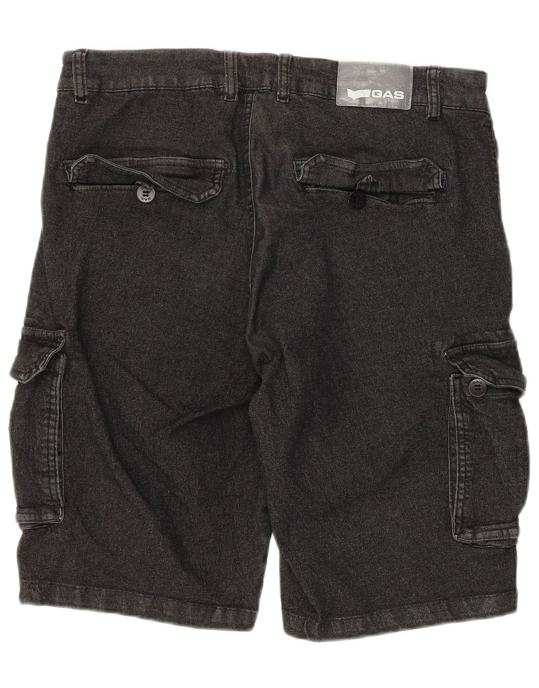 Gas Mens Denim Regular Fit Cargo Shorts Medium W32 Black Cotton
