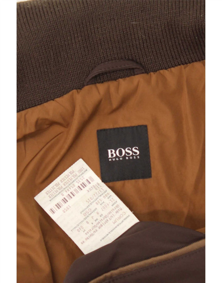 Hugo Boss Mens Utility Jacket EU 58 3XL Brown Polyester