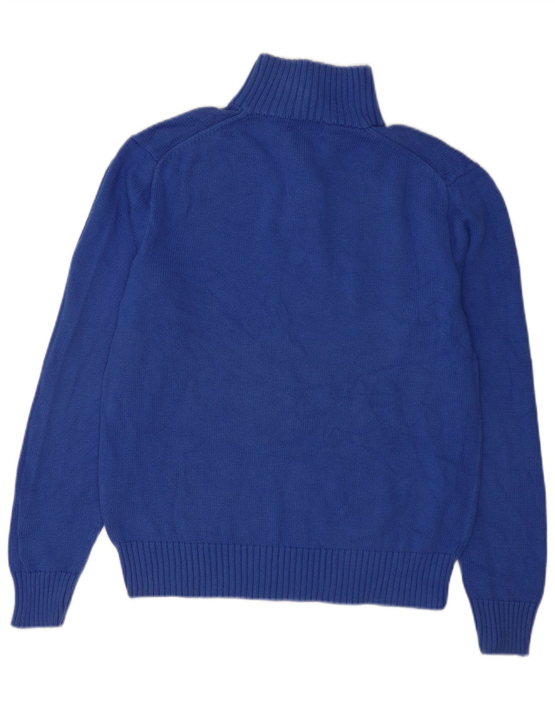 POLO RALPH LAUREN Mens Button Neck Jumper Sweater Medium Blue Cotton
