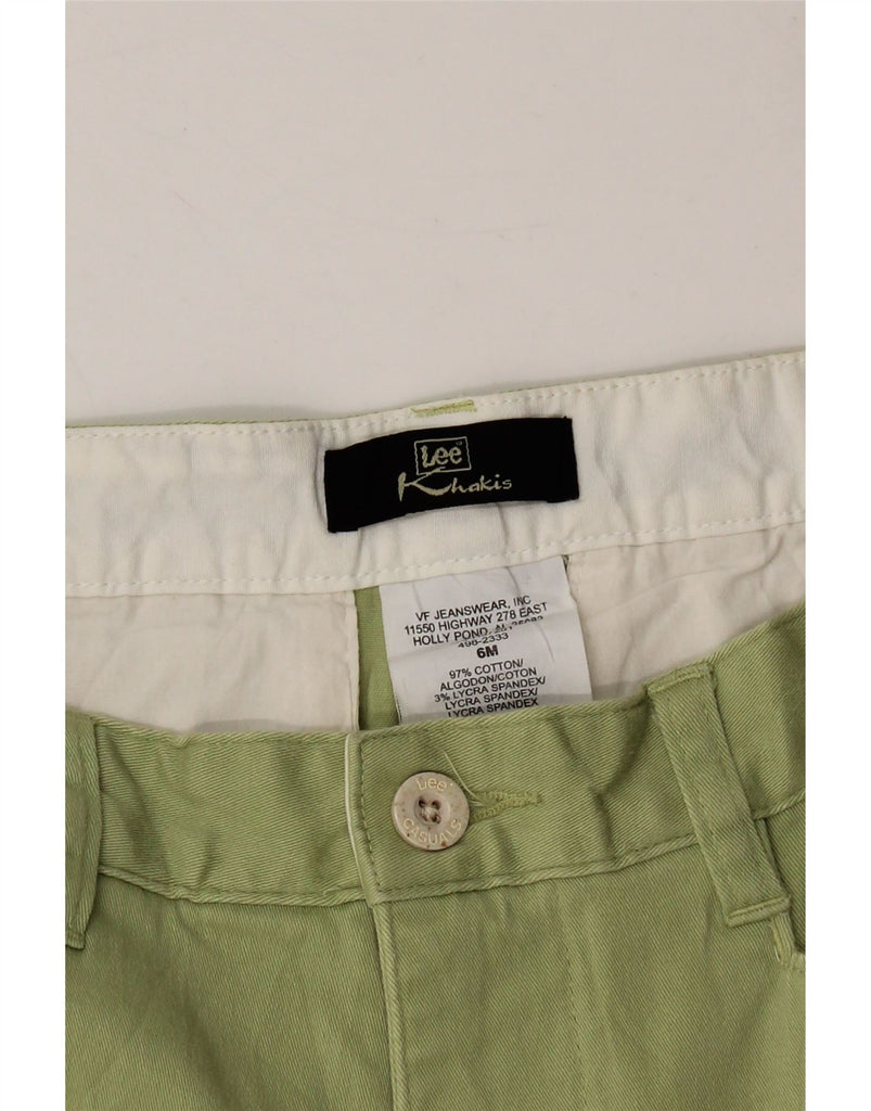 LEE Womens Khakis High Waist Capri Trousers US 6 Medium W28 L20 Green Vintage Lee and Second-Hand Lee from Messina Hembry 