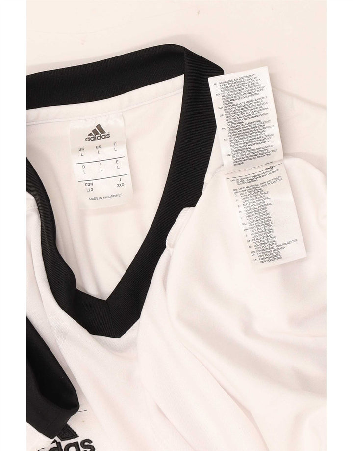 Adidas Mens Climalite T-Shirt Top Large White Polyester
