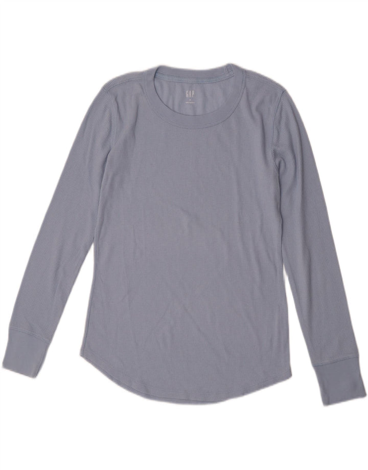 Gap Womens Top Long Sleeve UK 12 Medium Blue