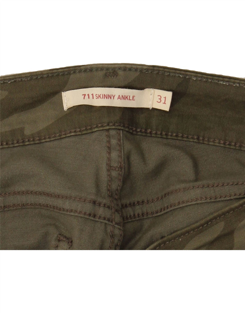 LEVI'S Womens 711 Skinny Jeans W31 L27 Khaki Camouflage Cotton Vintage Levi's and Second-Hand Levi's from Messina Hembry 
