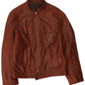 Sasch Womens Leather Racer Jacket UK 12 Medium Brown