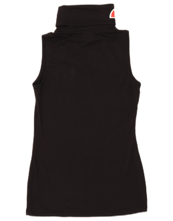 Ellesse Womens Graphic Vest Top UK 10 Small Black Nylon