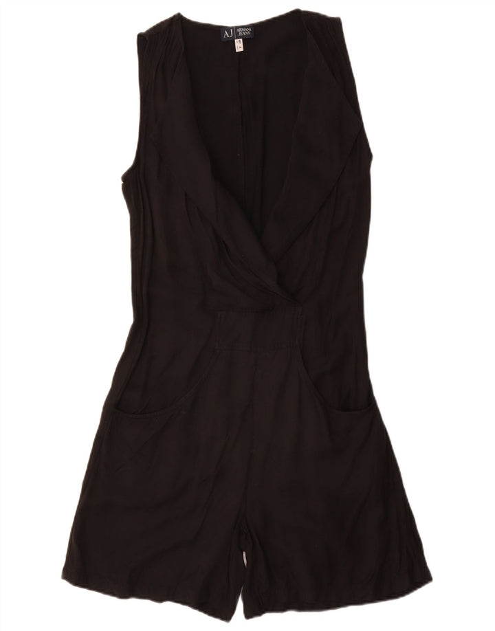Armani Jeans Womens Sleeveless Playsuit EU 40 Medium  Black Viscose