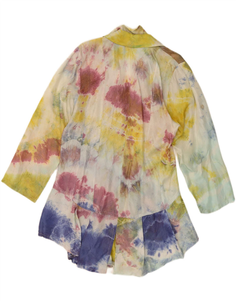 VINTAGE Womens Shirt Dress UK 14 Large Multicoloured Tie Dye Vintage Vintage and Second-Hand Vintage from Messina Hembry 