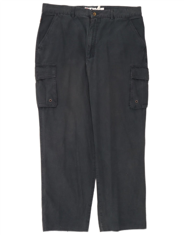 Fila Mens Straight Cargo Trousers W42 L30 Navy Blue