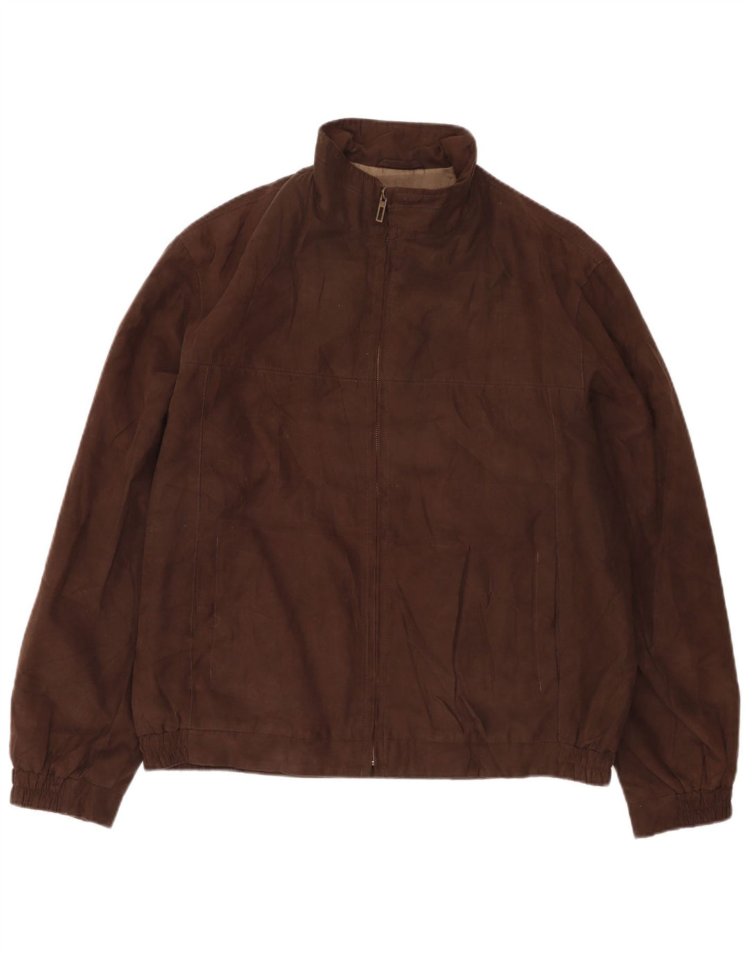 Marks & Spencer Mens Bomber Jacket UK 40 Large Brown Polyester