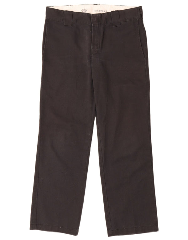 Dickies Mens Slim Straight Chino Trousers W30 L30 Black Polyester