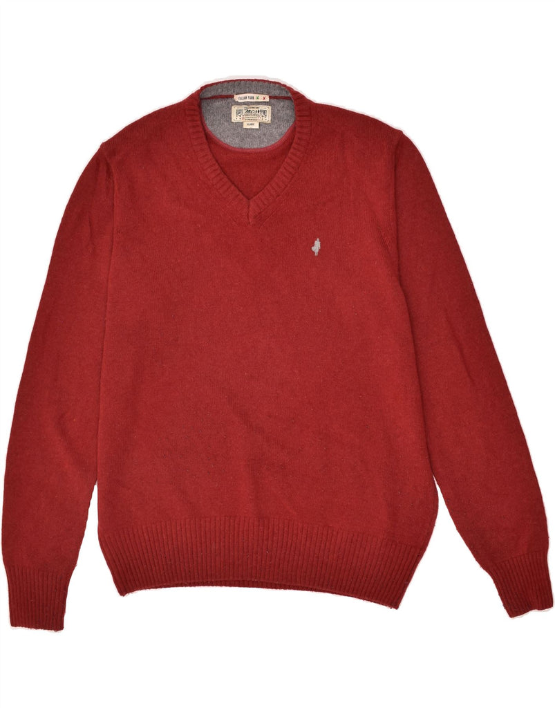 MARLBORO CLASSICS Mens V-Neck Jumper Sweater XL Red Wool | Vintage Marlboro Classics | Thrift | Second-Hand Marlboro Classics | Used Clothing | Messina Hembry 