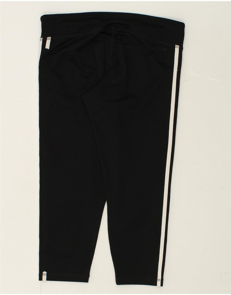 ADIDAS Womens Capri Tracksuit Trousers UK 12/14 Medium  Black Polyester | Vintage Adidas | Thrift | Second-Hand Adidas | Used Clothing | Messina Hembry 