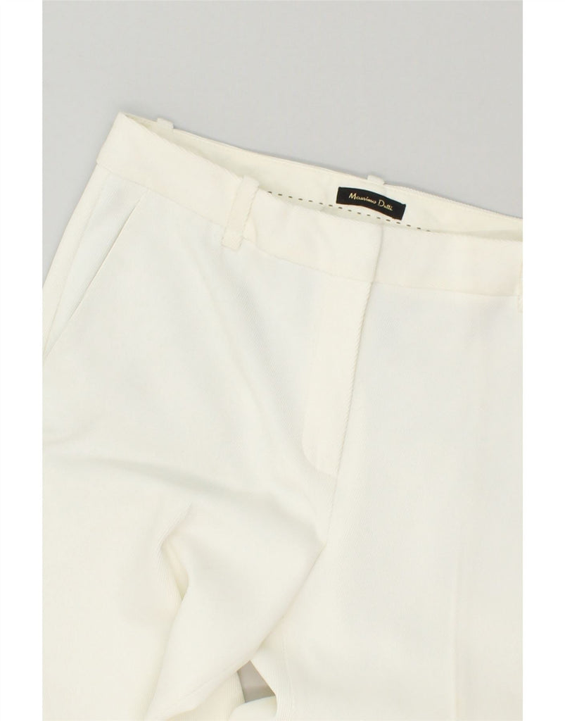 MASSIMO DUTTI Womens Slim Chino Trousers EU 36 XS W26 L28 White Polyester | Vintage Massimo Dutti | Thrift | Second-Hand Massimo Dutti | Used Clothing | Messina Hembry 