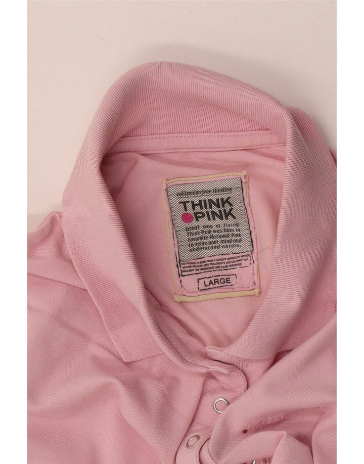 Think Pink Womens Polo Shirt UK 14 Large
