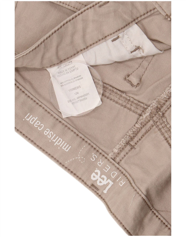 LEE Womens Riders Mid Rise Capri Trousers US 12 Large W32 L20 Beige