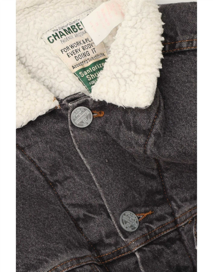 Chambers Mens Sherpa Denim Jacket UK 38 Medium Grey Cotton