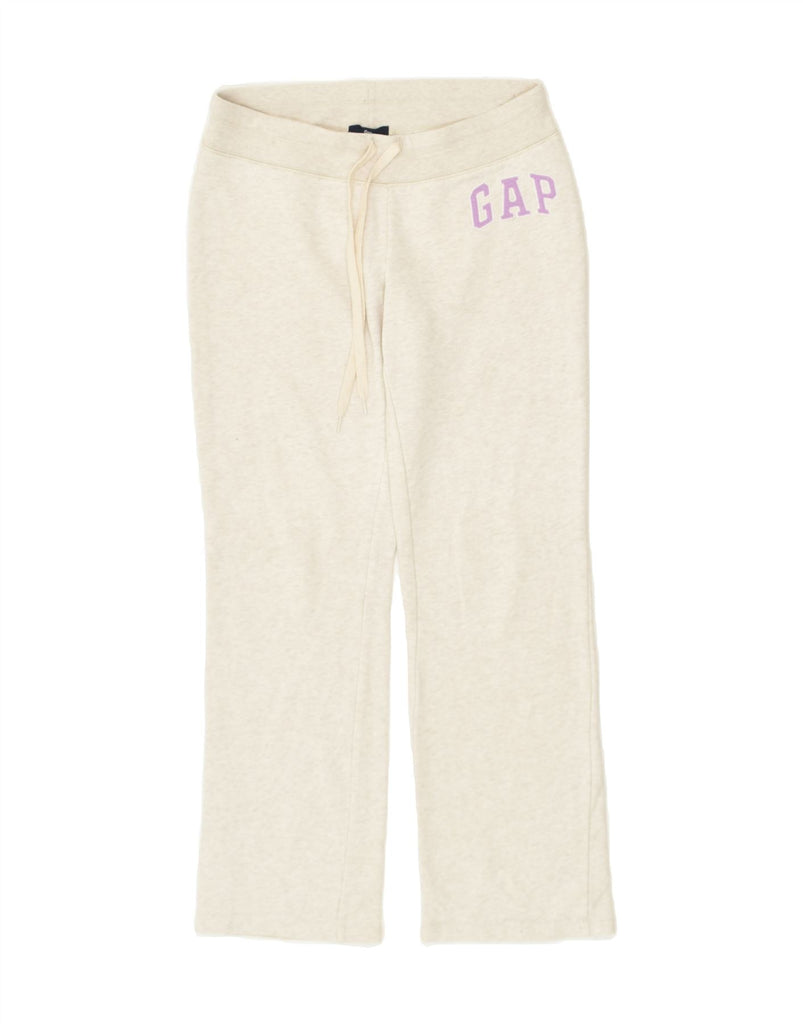 GAP Womens Graphic Tracksuit Trousers UK 10 Small Beige Cotton | Vintage Gap | Thrift | Second-Hand Gap | Used Clothing | Messina Hembry 