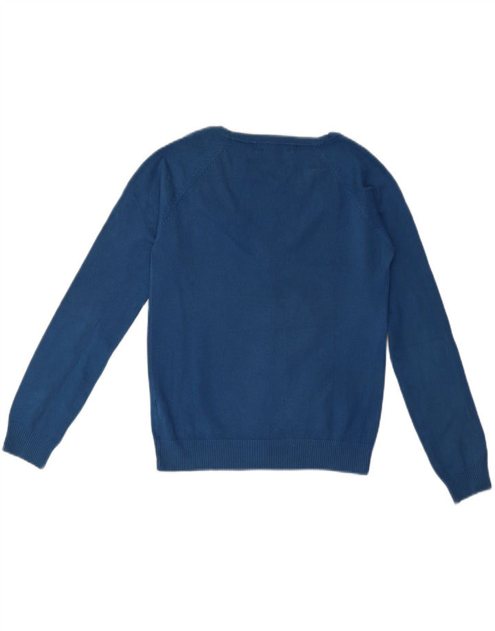 Zara Womens Cardigan Sweater UK 12 Medium Blue Cotton