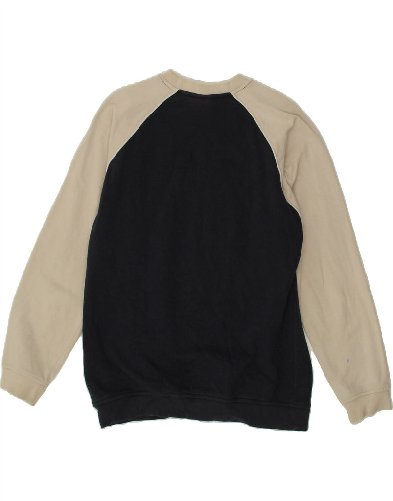 ADIDAS Boys Graphic Sweatshirt Jumper 13-14 Years Black Colourblock Cotton Vintage Adidas and Second-Hand Adidas from Messina Hembry 