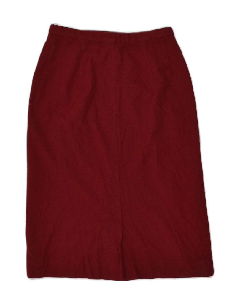 PENDLETON Womens Straight Skirt W27 Small  Maroon Virgin Wool | Vintage Pendleton | Thrift | Second-Hand Pendleton | Used Clothing | Messina Hembry 