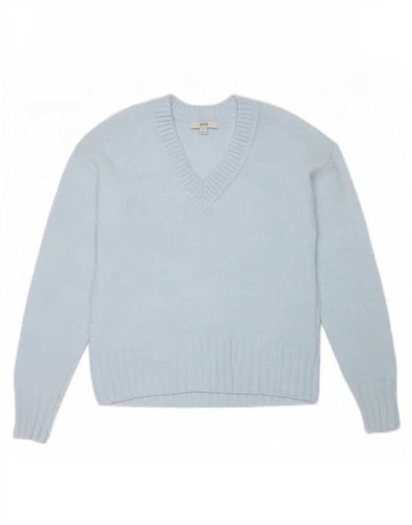 Marks & Spencer Womens Oversized V-Neck Jumper Sweater UK 6 XS Blue