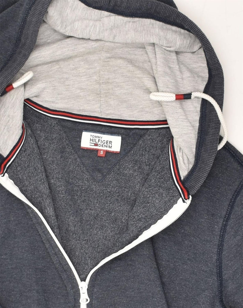 TOMMY HILFIGER Mens Zip Hoodie Sweater Small Navy Blue Cotton | Vintage Tommy Hilfiger | Thrift | Second-Hand Tommy Hilfiger | Used Clothing | Messina Hembry 