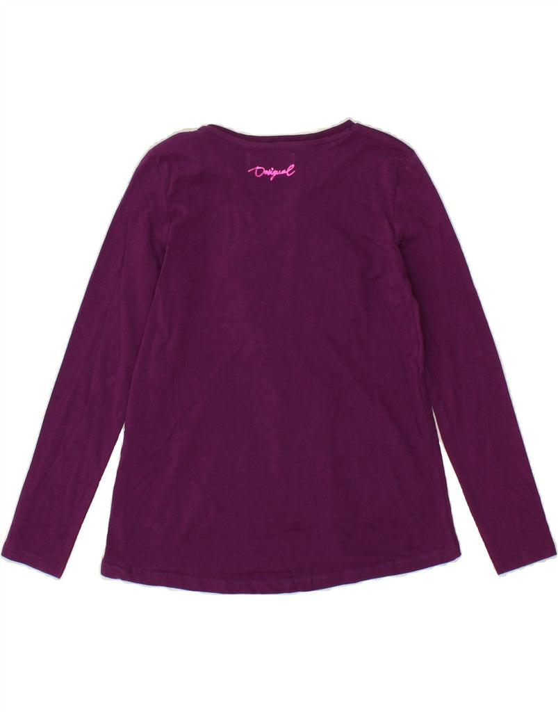 DESIGUAL Girls Graphic Top Long Sleeve 9-10 Years Purple Cotton Vintage Desigual and Second-Hand Desigual from Messina Hembry 