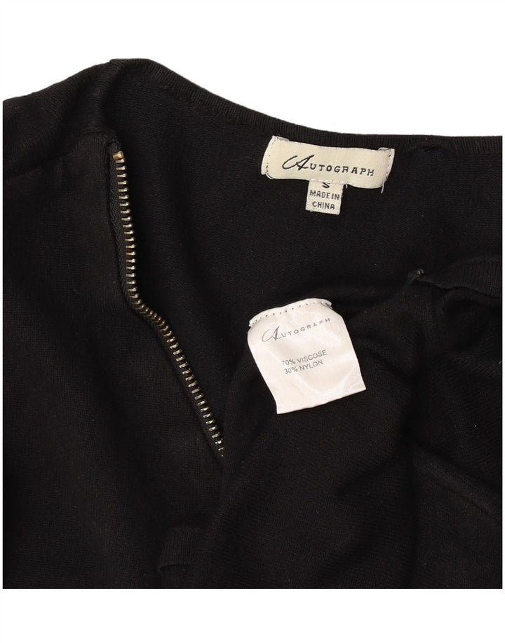 Marks & Spencer Womens Longline Zip Neck Jumper Sweater UK 10 Small Navy Bl