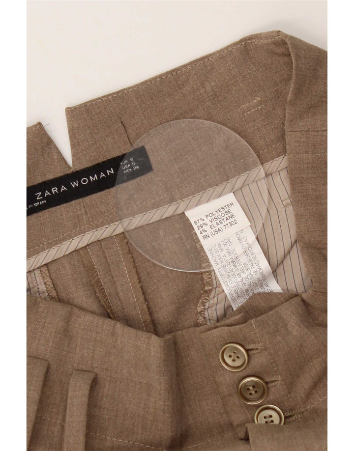Zara Womens Pegged Casual Trousers Small W26 L29 Brown Polyester