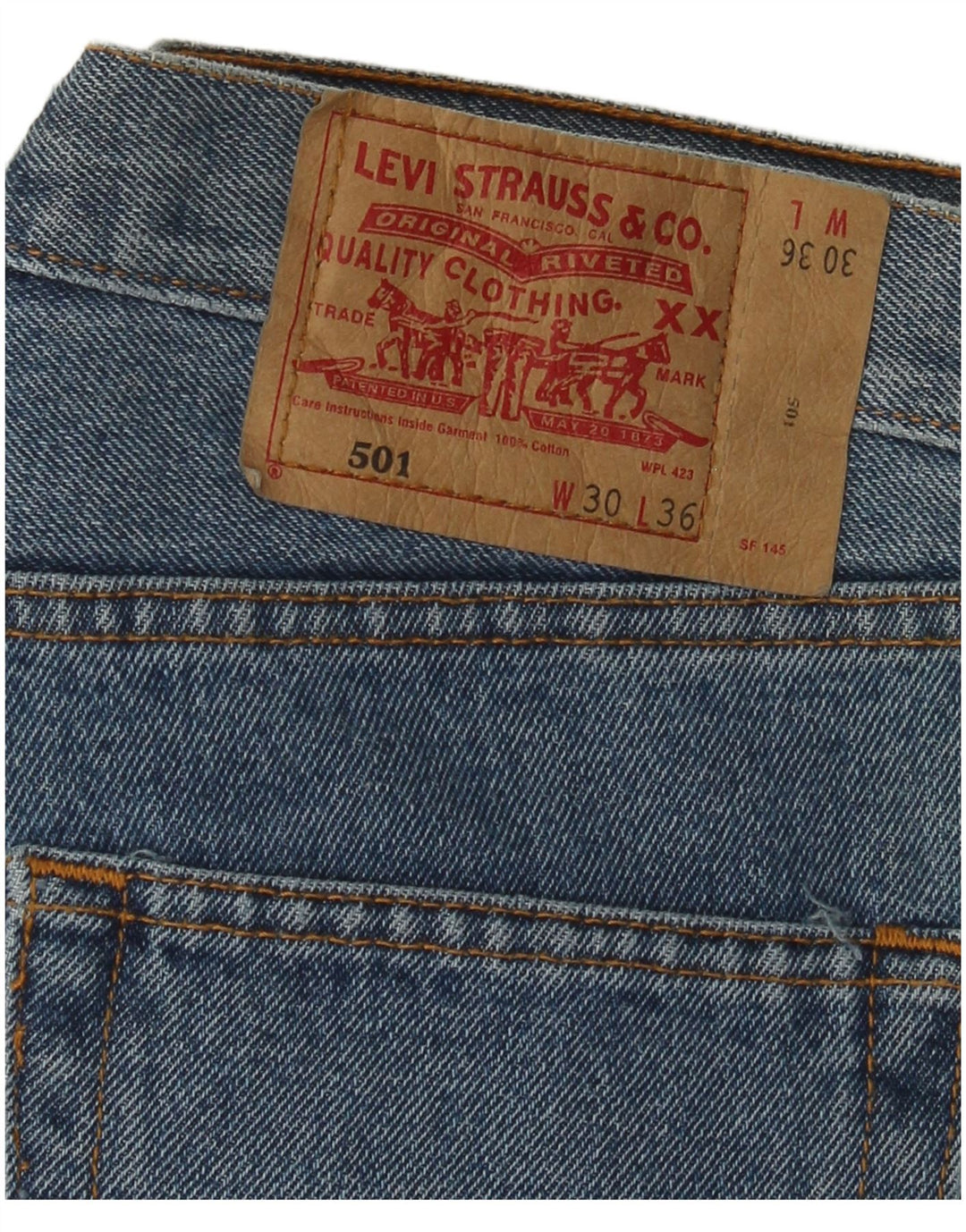 LEVI'S Mens 501 Straight Jeans W30 L28 Blue