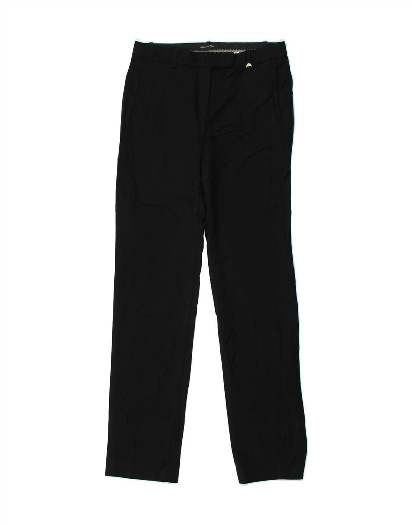 MASSIMO DUTTI Womens Slim Chino Trousers EU 36 Small W28 L31 Black Wool | Vintage Massimo Dutti | Thrift | Second-Hand Massimo Dutti | Used Clothing | Messina Hembry 