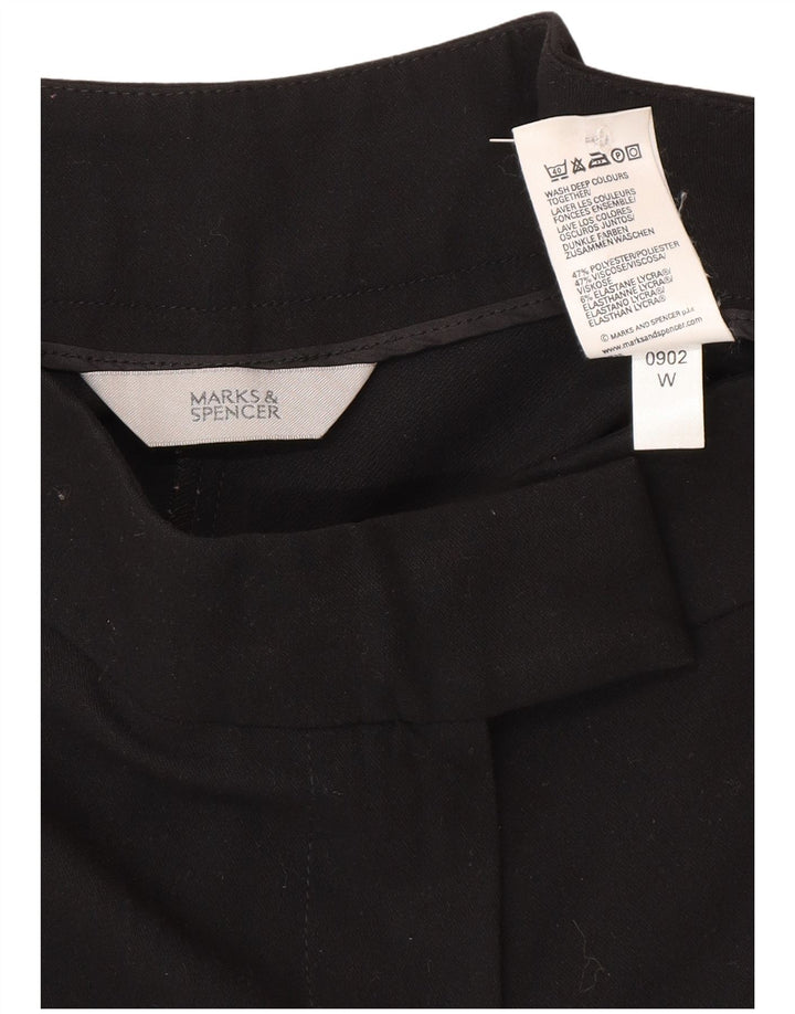 Marks & Spencer Womens Bootcut Casual Trousers UK 12 Medium W30 L29 Black