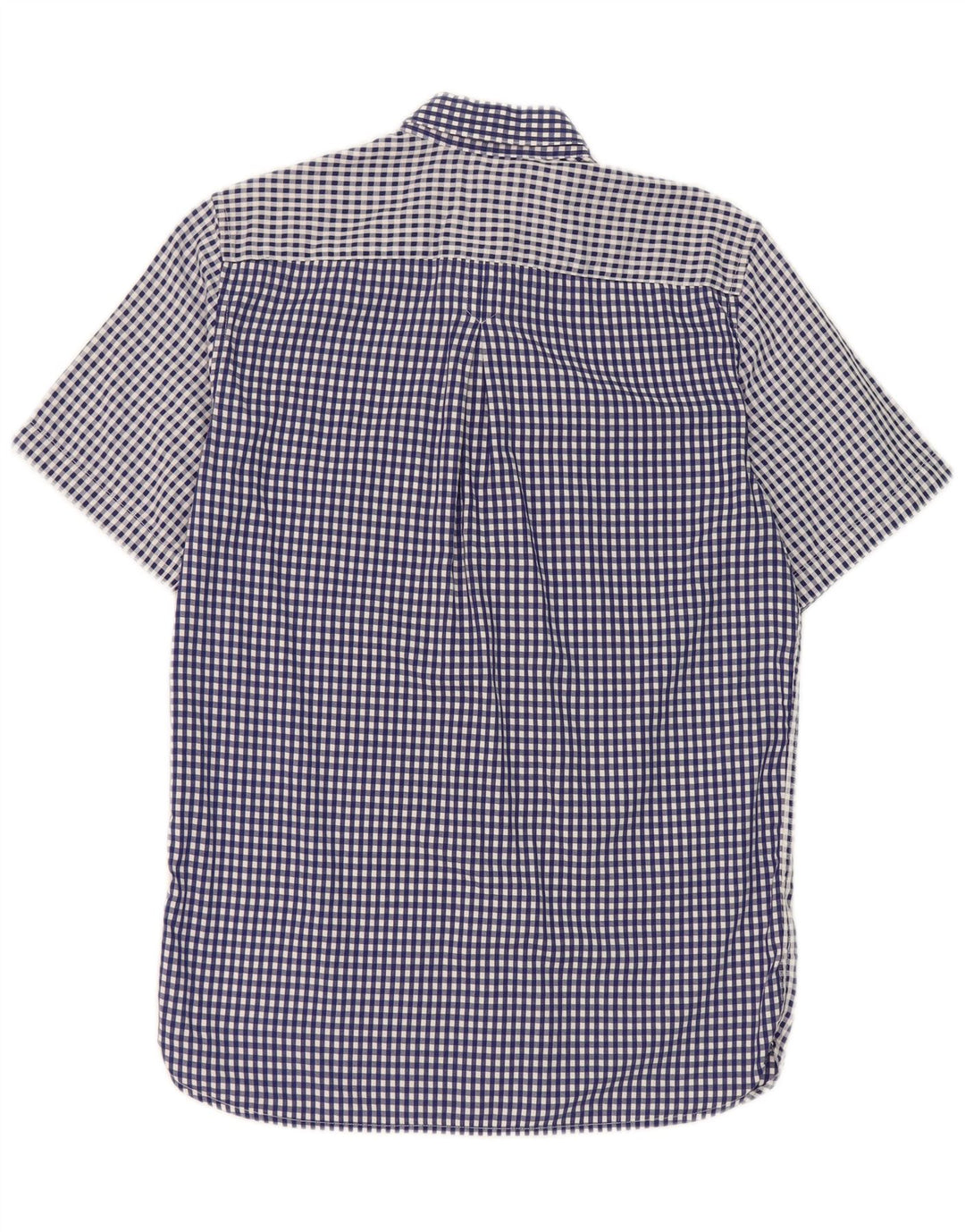 Fred Perry Mens Short Sleeve Shirt Small Blue Check Cotton