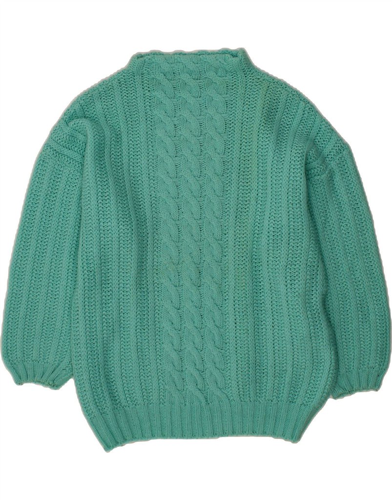 STEFANEL Womens Batwing Turtle Neck Jumper Sweater UK 18 XL Turquoise Vintage Stefanel and Second-Hand Stefanel from Messina Hembry 