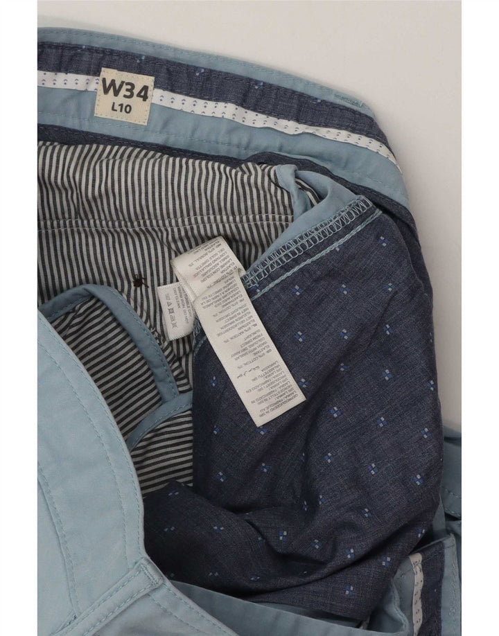 Fat Face Mens Chino Shorts W34 Large Blue Spotted Cotton