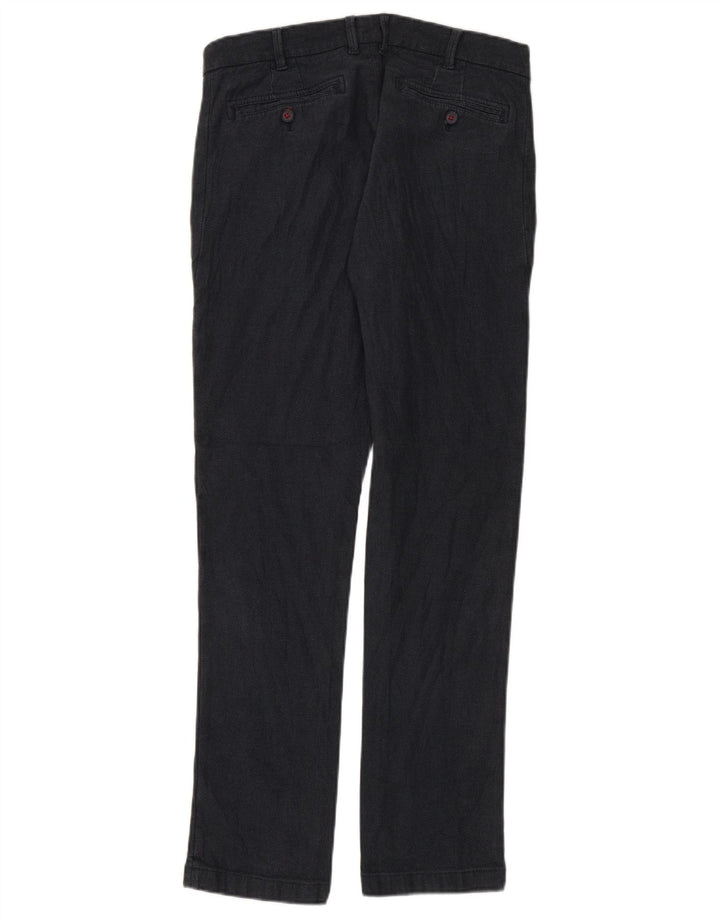 Dack's Mens Slim Chino Trousers IT 48 Medium W32 L32 Black Cotton
