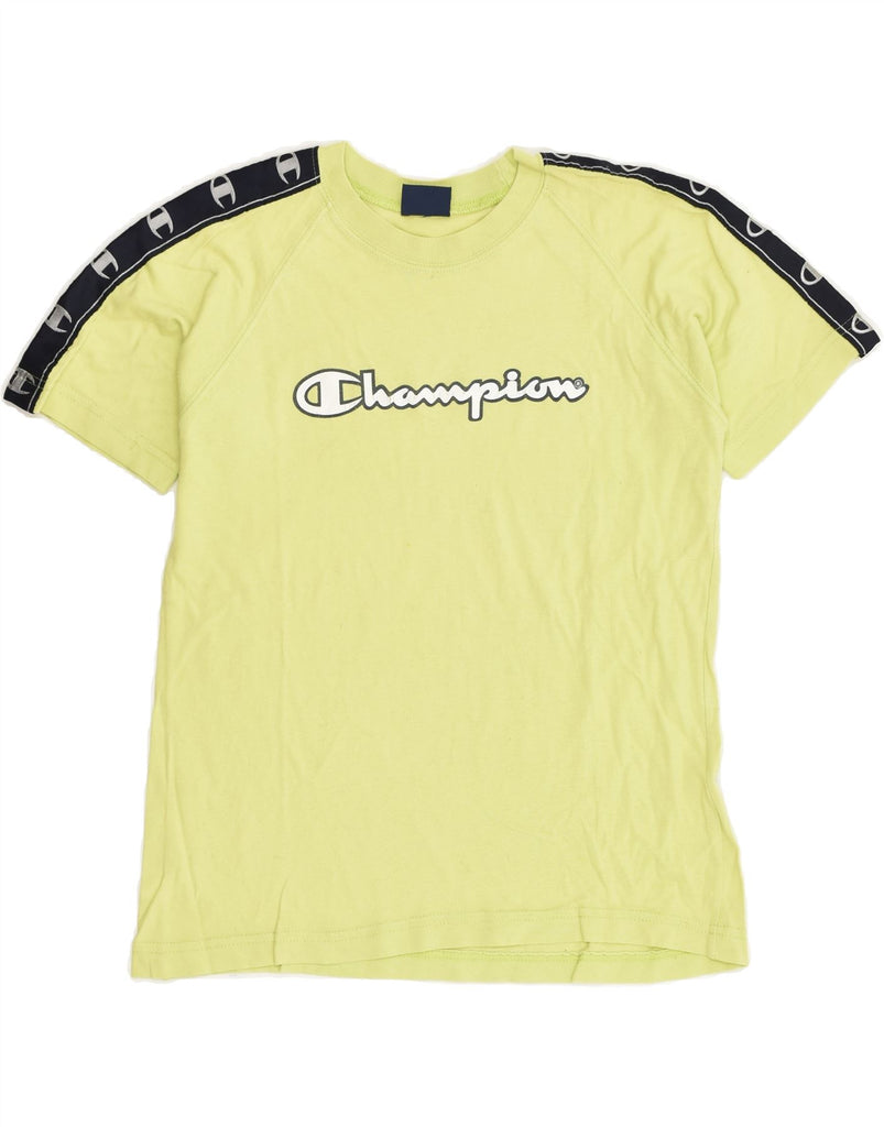 CHAMPION Boys Graphic T-Shirt Top 9-10 Years Yellow Cotton | Vintage Champion | Thrift | Second-Hand Champion | Used Clothing | Messina Hembry 