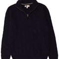 Boden Mens Zip Neck Jumper Sweater Medium Navy Blue Wool